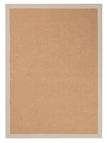 carpetfine Sisalteppich Naturfarbe 140x200 cm - Handgewebt und Rutschfest - Teppiche - Hochwertiger Sisalteppich aus 80% Jute und 20% Baumwolle, langlebig und pflegeleicht. Ideal für Wohnzimmer und Schlafzimmer, auch für Fußbodenheizung geeignet.