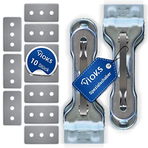 VIOKS 2X Kochfeld Schaber Ceranfeld/Ceranfeldschaber Klingen mit 10 Ersatzklingen Ceranfeldschaber & Glaskeramik Schaber Scraper Kitchen Zeranfeld Kratzer mit Schaber Klingen für Ceranfeldschaber