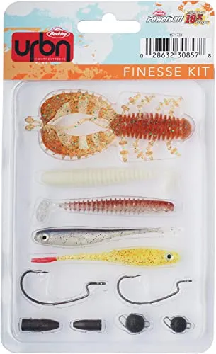 Berkley URBN Finesse Kit, Packung mit 5 Ködern und Zubehör für das Straßenfischen, speziell ausgewählt von Berkleys Expertenteam, zum Fangen von Barsch, Hecht, Zander und mehr