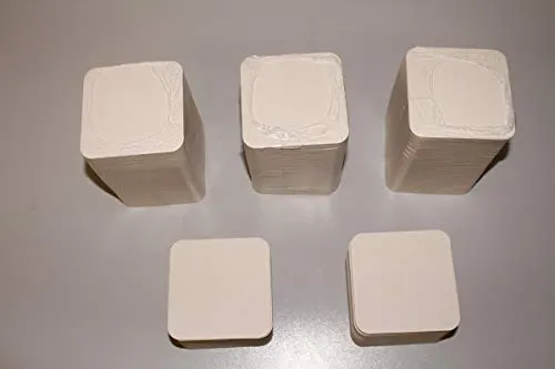 Stück Bierdeckel Rohlinge blanko unbedruckt quadratisch 93x93mm Ecken abgerundet Material original Bierdeckelpappe 100