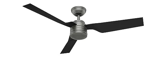 HUNTER FAN Deckenventilator Cabo Frio 132 cm - Ventilatoren für Innen- und Außenbereich, mit Wandsteuerung und 3 austauschbaren Flügeln in Mattschwarz, optimal für ganzjährige Nutzung durch energiesparenden reversiblen Motor.