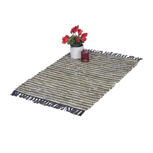 Flickenteppich Bettvorleger 60x100 cm Esszimmerteppich Lederteppich Küchenläufer