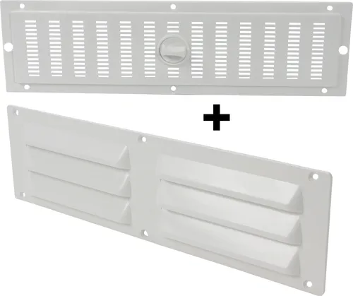 Lüftungsgitter mit Schiebelüfter für Wohnwagen und Wohnmobil - Praktisches Lüftungsgitter mit Schiebelüfter in Weiß, ideal zur Belüftung von Wohnwagen, Wohnmobilen und Caravans. Witterungsbeständig und langlebig für optimale Nutzung.
