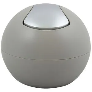 Spirella Mülleimer Bowl, 10.20374, taupe matt, Tischabfalleimer aus Kunststoff, 1 Liter