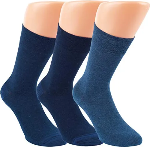 by Riese 3-15 Paar Bambus Socken MELANGE Bambussocken Softrand ohne Gummi Damen Herren Jeans (3, 39/42)