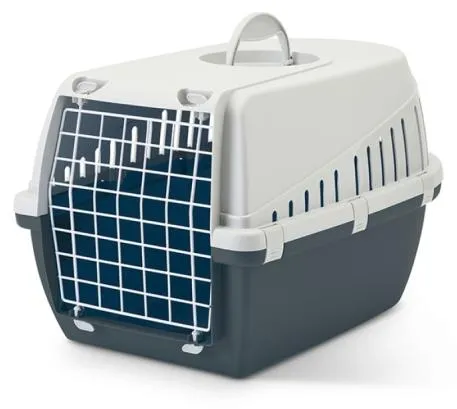 SAVIC Trotter 2 Transportbox anthrazit/grau - Hochwertige Hundebox für sicheres Reisen, mit belüfteten Seiten und robustem Design für maximalen Komfort.