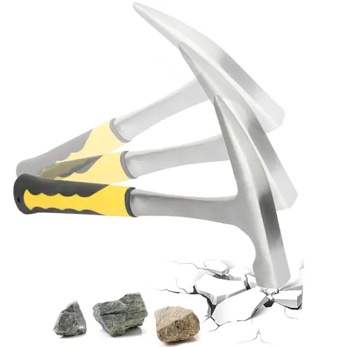 Esenlong Doppelkopf Flachmund Geologische Untersuchung Ziegel Entenschnabel Hammer (Hammerkopf 500G) Silber