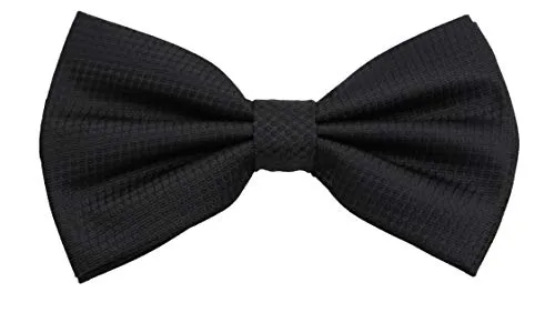 Fabio Farini - schwarze Herren Fliege vorgebunden & verstellbar, klassische Schleife in unifarben, Querbinder für feierliche Anlässe, Schwarz mit Struktur