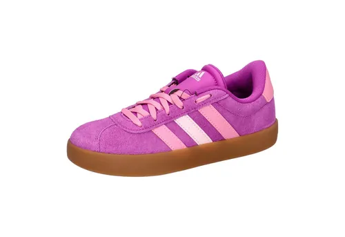 adidas VL Court 3.0 Kinder Sneaker - Flash Pink - Stylische Sneaker mit normaler Passform aus Wildleder und gepolsterter Zwischensohle für optimalen Tragekomfort.