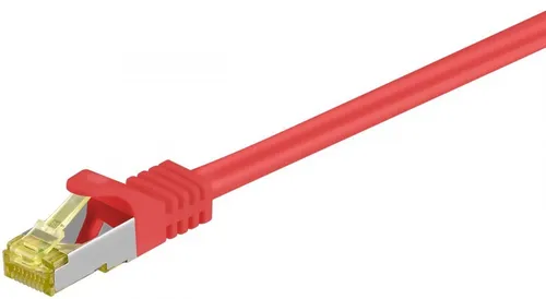 RJ45 Patchkabel CAT 6A S/FTP (PiMF), 500 MHz mit CAT 7 Rohkabel, rot, 7,5 m