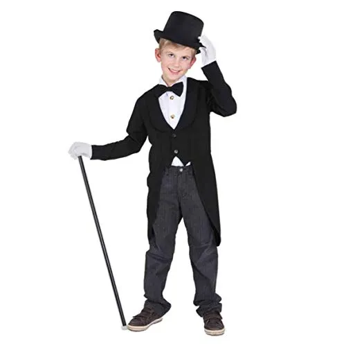 Faschingskostüm Kinder Frack schwarz Gr. 164