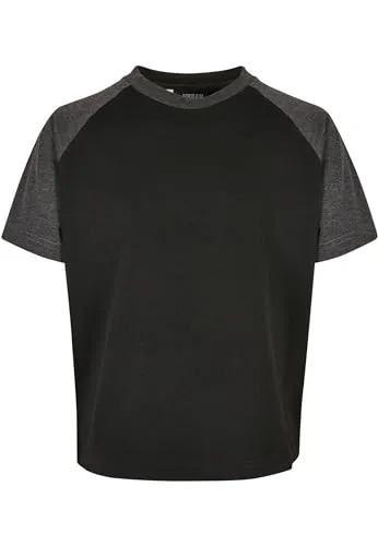 Urban Classics Herren Boys Raglan Contrast Tee Black/Charcoal, 158/164