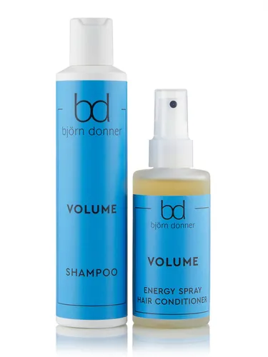 Björn Donner VOLUME Shampoo and Spray Conditioner Set - Shampoos Set für mehr Fülle und Kraft, speziell für feines Haar entwickelt mit flüssigem Keratin für optimale Pflege und gründliche Reinigung.