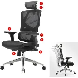 Sihoo Bürostuhl, Ergonomisch und Komfortabel - Bürostuhl mit ergonomischem Design, verstellbarer Lendenwirbelstütze und atmungsaktivem Netzgewebe für optimalen Sitzkomfort und gesunde Haltung.