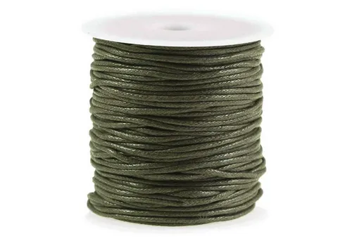 maDDma Kordel 50m gewachste Baumwollschnur / Wachsschnur 2mm, Schmuckschnur, olivgrün