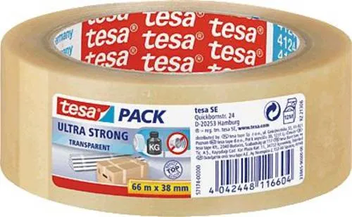 tesa Packband tesapack 4124 ultra strong transparent 38,0 mm x 66,0 m 1 Rolle