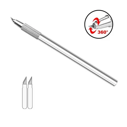Präzisionsmesser mit 2 Ersatzklingen, Modellbau-/Modellier-Messer, 360° drehbar