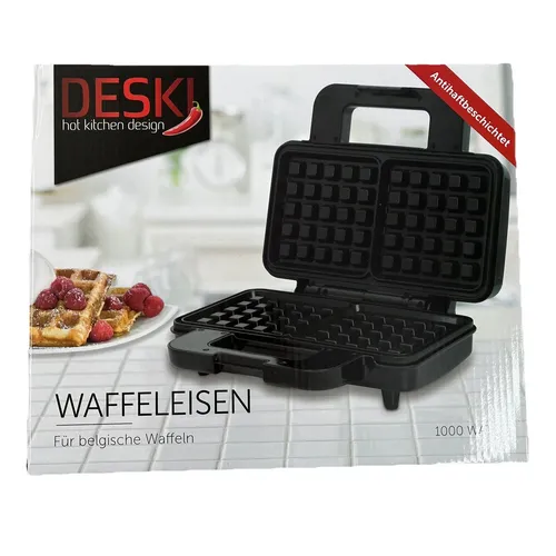DESKI Waffeleisen 1000Watt Waffelmaker Belgisch Waffeln Waffelautomat Antihaft