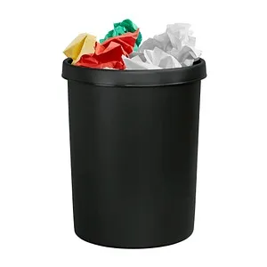 helit Papierkorb 45,0 l schwarz – Klassisch und geräumig - Haushaltszubehör: Der helit Papierkorb bietet mit 45,0 l viel Platz für Büro-Müll und überzeugt durch robustes Kunststoffmaterial. Ideal für den Innenbereich und mit praktischem Griffrand.