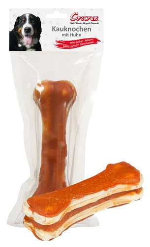 Corwex Kauknochen mit Huhn 15 cm (1 Stück) – Kausnack für große Hunde