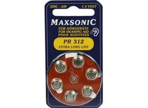 Batterie für Hörgeräte Maxsonic Pr 312 6 ST