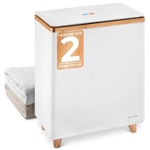 SereneLife Handtuchwärmer Elektrisch – Gold - Handtuchwärmer für Badezimmer und Wellness mit großem Fassungsvermögen, energiesparend und sicher dank Überhitzungsschutz. Ideal für kuschelige, warme Handtücher.