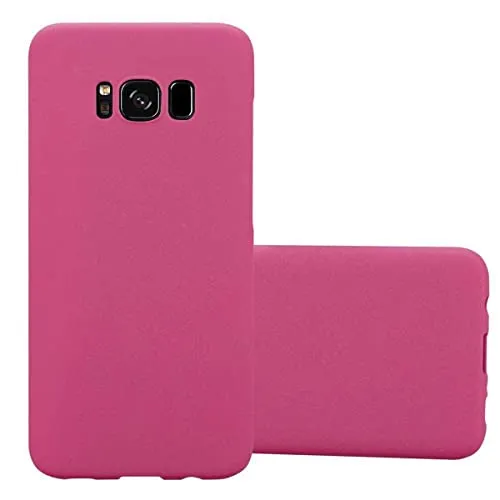 Cadorabo Hülle kompatibel mit Samsung Galaxy S8 Schutzhülle TPU Silikon Case Frost Design Anti Rutsch Slim Kratzfest Stabiles Hardcase mit Rundumschutz Case Hülle für Galaxy S8 in Pink