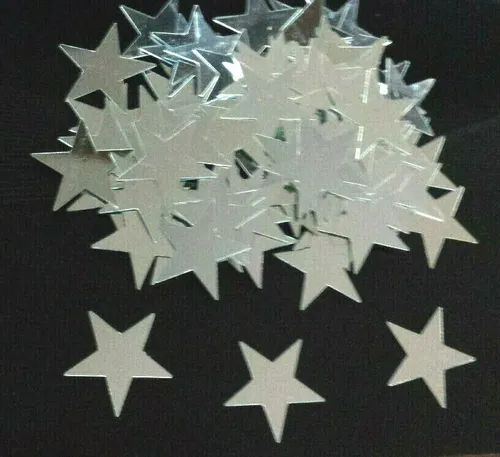 Dekokonfetti Sterne silber 7 g spiegelnd 2 cm Neu
