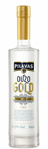 Ouzo Pilavas Gold Dry 43,5% 0,5l | Neu | Aromatisch | Ohne Zuckersirup