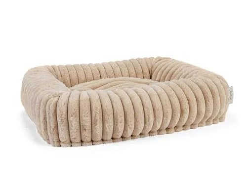 TrendPet Biscuit Cube Hundebett (Caramel, M) - Rechteckiges Hundebett in moderner Breitcord-Optik, mit abnehmbaren und waschbaren Bezügen, ideal für maximalen Komfort und einfache Pflege.
