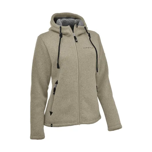 MAUL Sport Chieming beige (35) 42 - Modische Strickfleecejacke für Damen, atmungsaktiv und warm mit verstellbarer Kapuze, ideal für Alltag und Outdoor-Aktivitäten.