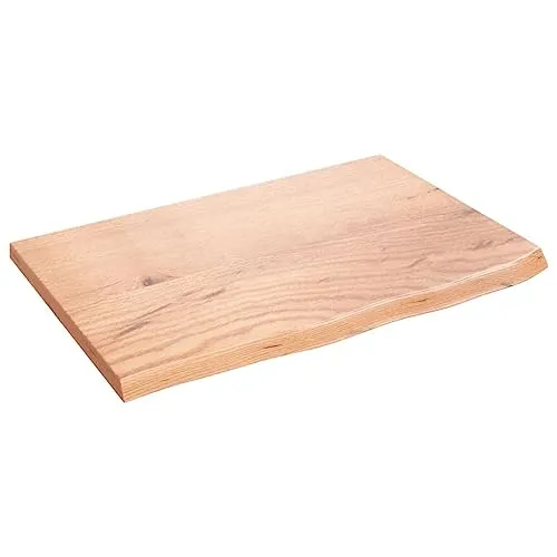 vidaXL Waschtischplatte, Multifunktional mit Naturkante - Waschplätze aus massivem Eichenholz, handgefertigt und lackiert für sofortige Nutzung. Vielseitig als Tischplatte oder Regal einsetzbar, jedes Stück ein Unikat.