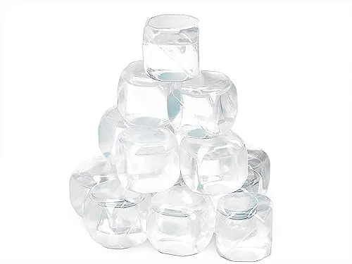 18x EISWÜRFEL Set aus Kunststoff Wiederverwendbar Kühlstein Kühlsteine Weinkühler Kühlwürfel Eis Würfel Cube 36