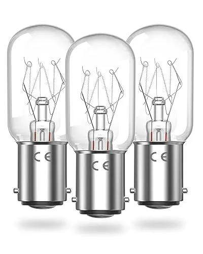 Klarlight B15 Nähmaschinen Glühbirne dimmbar - 3er-Pack - Glühlampen: Dimmbar und ideal für Nähmaschinen, strahlt warmweißes Licht aus, reduziert Augenbelastung und einfach zu installieren.