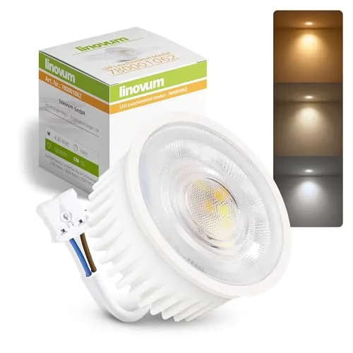 linovum LED Leuchtmittel LumiFLEX 4W Modul mit Lichtfarbenwechsel CCT Warmweiß 2700K Naturalweiß 4000K Kaltweiß 6500K - Ersatz für GU10 / MR16