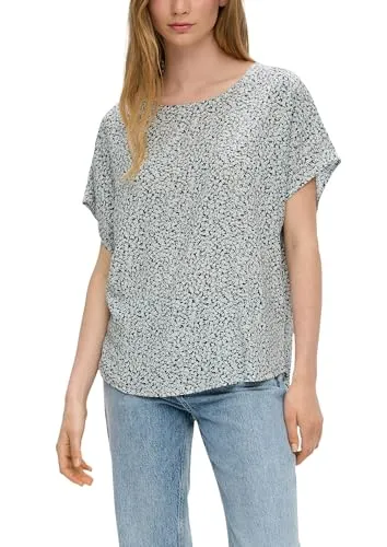 QS Oversized Viskose-Bluse mit verlängertem Rückenteil grau 38