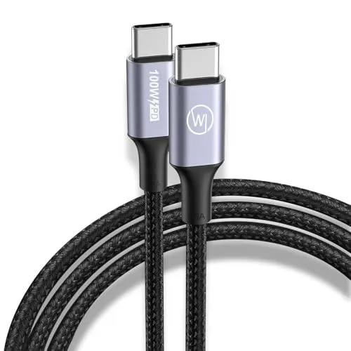 Wicked Chili 1x USB C Kabel 1m, 100W Ladekabel USB-C auf USB C Kabel für iPhone 17 16 15, Samsung Galaxy S24 S23 S22 MacBook Pro Air iPad Switch LG (10 GBps, Video 4K@60Hz, DP Alt Mode, Fast Charge)