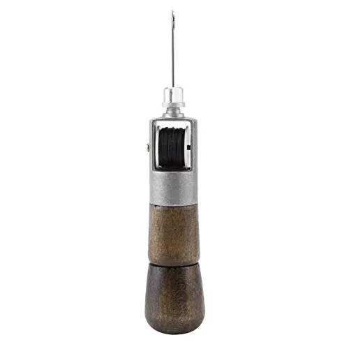 Hztyyier Näh Ahlen Kit DIY Leder Nähwerkzeug Nähset Lock Stitch Awl +2 Nadeln + Schraubenschlüssel