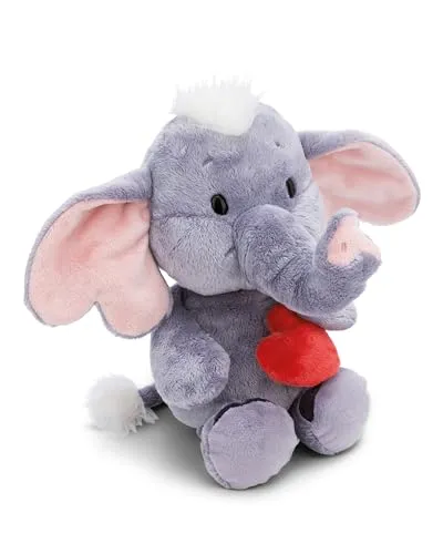 NICI Love Elefant Kuscheltier mit Magnet Herz dunkelgrau 32cm - Stofftier & Teddybären: Weiches Plüschtier mit 3D-Magnetherz, ideal als liebevolles Geschenk für Kinder und Erwachsene, fördert Umweltbewusstsein durch recycelte Materialien.