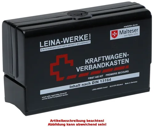 LEINA KFZ-Verbandkasten Star II, Inhalt DIN 13164, schwarz