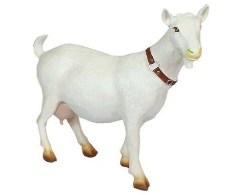 colourliving Tierfigur Deko Ziege Mecki XL - Wetterfeste Gartenfigur, handbemalt und lebensecht wirkend – ideal für drinnen und draußen, bringt charmante Akzente in Ihren Garten!