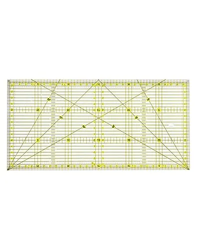 QWORK® 15 x 30 cm Lineal Nähen mit Winkelanzeigen, Präzises Nählineal zum Quilten, Nähen und Patchworken