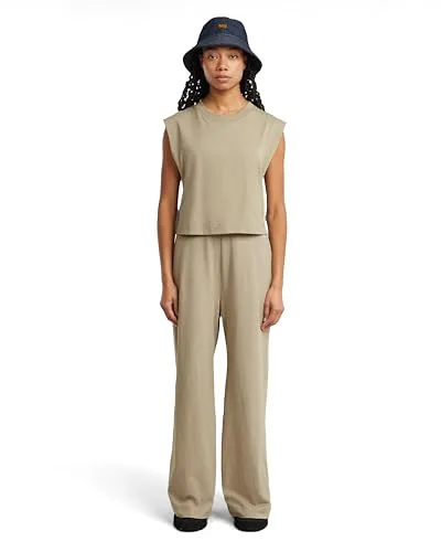 G-STAR Double Layer Wide Leg Jumpsuit für Damen - Stylischer Jumpsuit mit weitem Bein, der Komfort und einen originellen Look vereint. Bequeme Passform mit geripptem Ausschnitt und praktischem Reißverschluss auf der Rückseite.