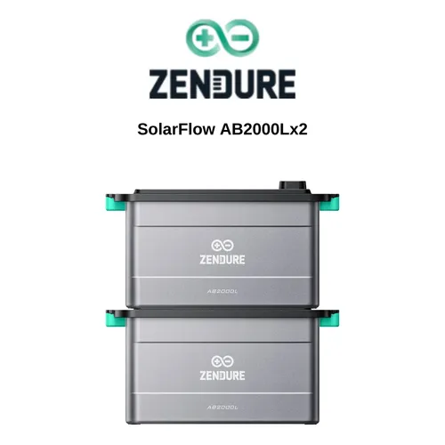 ZENDURE SolarFlow AB2000X x2 - 3,84kWh Akkus für Balkonkraftwerk - Effizienter 3,84kWh Akku-Speicher für Solar- und Windenergie. Robuste Lithium-Ionen-Technologie mit 10 Jahren Herstellergarantie für zuverlässige Energieversorgung.
