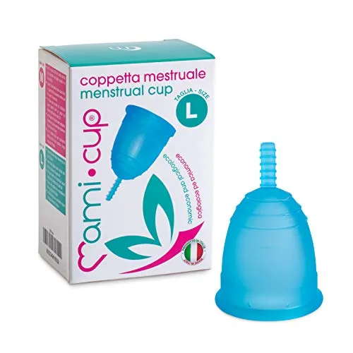 Menstruationstasse MamiCup® Weiches, flexibles, wiederverwendbares medizinisches Silikon (Türkis, L)