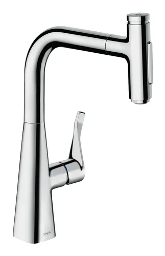 Hansgrohe Spültischmischer 240 Select 2jet sBox - Armaturen für Badezimmer, Einhandmischer mit ausziehbarer Brause für flexibles Spülen und Reinigen, elegantes chromfarbenes Design.