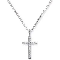 Engelsrufer Kette mit Anhänger Kreuz, ERN-LILCROSS-ZI-G - Elegante Kette mit handgefertigtem Kreuzanhänger aus Silber 925 und funkelndem Zirkonia, ideal als Geschenk für besondere Anlässe oder als modisches Accessoire für jeden Tag.