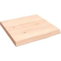 vidaXL Wandregal 40x40 cm aus Massivholz Eiche - Rustikales Wandregal aus unbehandeltem Eichenholz, handgefertigt mit einzigartiger Naturkante und max. Belastbarkeit von 20 kg - ideal für vielseitige Einsatzmöglichkeiten.