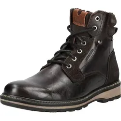 Bullboxer Schnürstiefelette aus Leder/Textil - Dunkelbraun, Größe 46 - Stylische Schnürstiefelette aus hochwertigem Leder/Textil mit wärmender Innensohle. Ideal für lässige Looks und bequem im Alltag. Absatzhöhe: 4 cm, Schafthöhe: 14 cm.