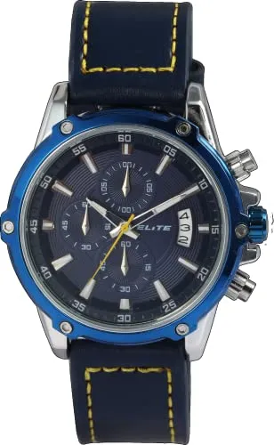 Elite Herren Armband Mesh Uhr - Blau/Silber Chronograph - Armbanduhren für Herren mit 1/10tel Chronograph, edlem Milanaise-Armband und wasserdicht bis 30 m – der perfekte Begleiter für sportliche und lässige Anlässe.